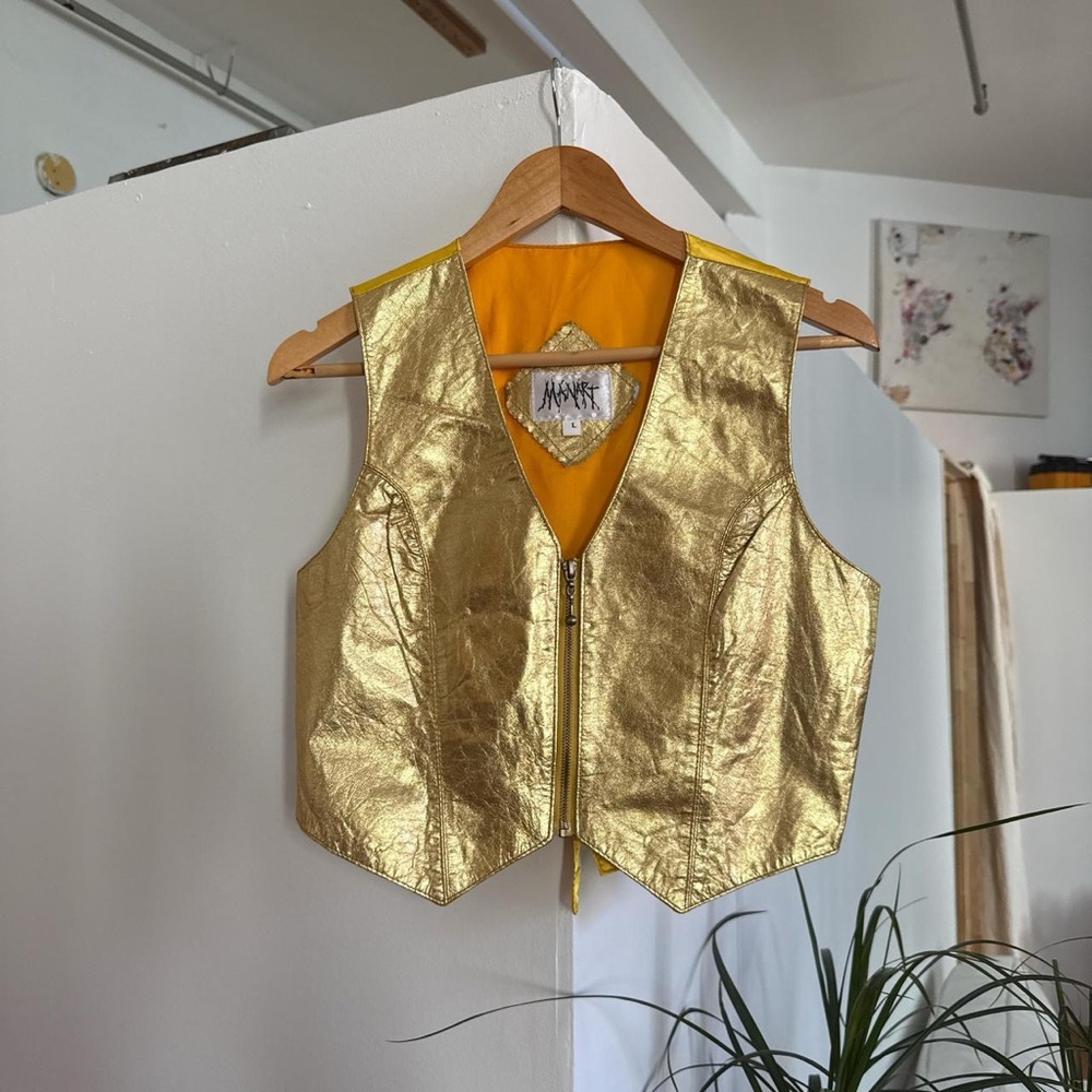 Vintage Gold leather vest